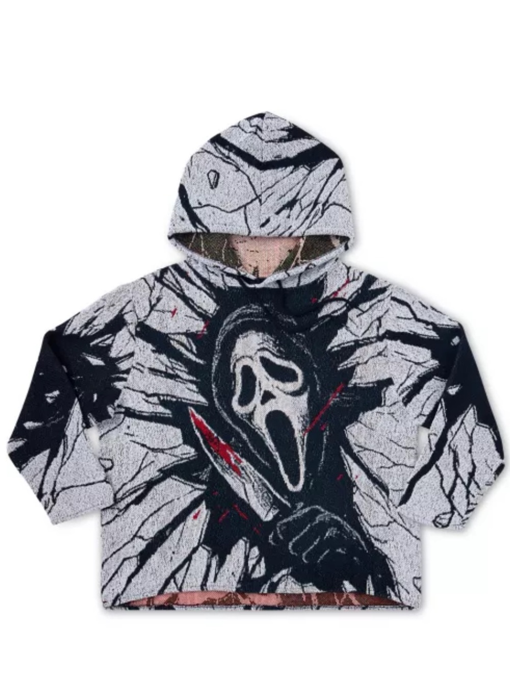Ghost Face Knife Jacquard Hoodie